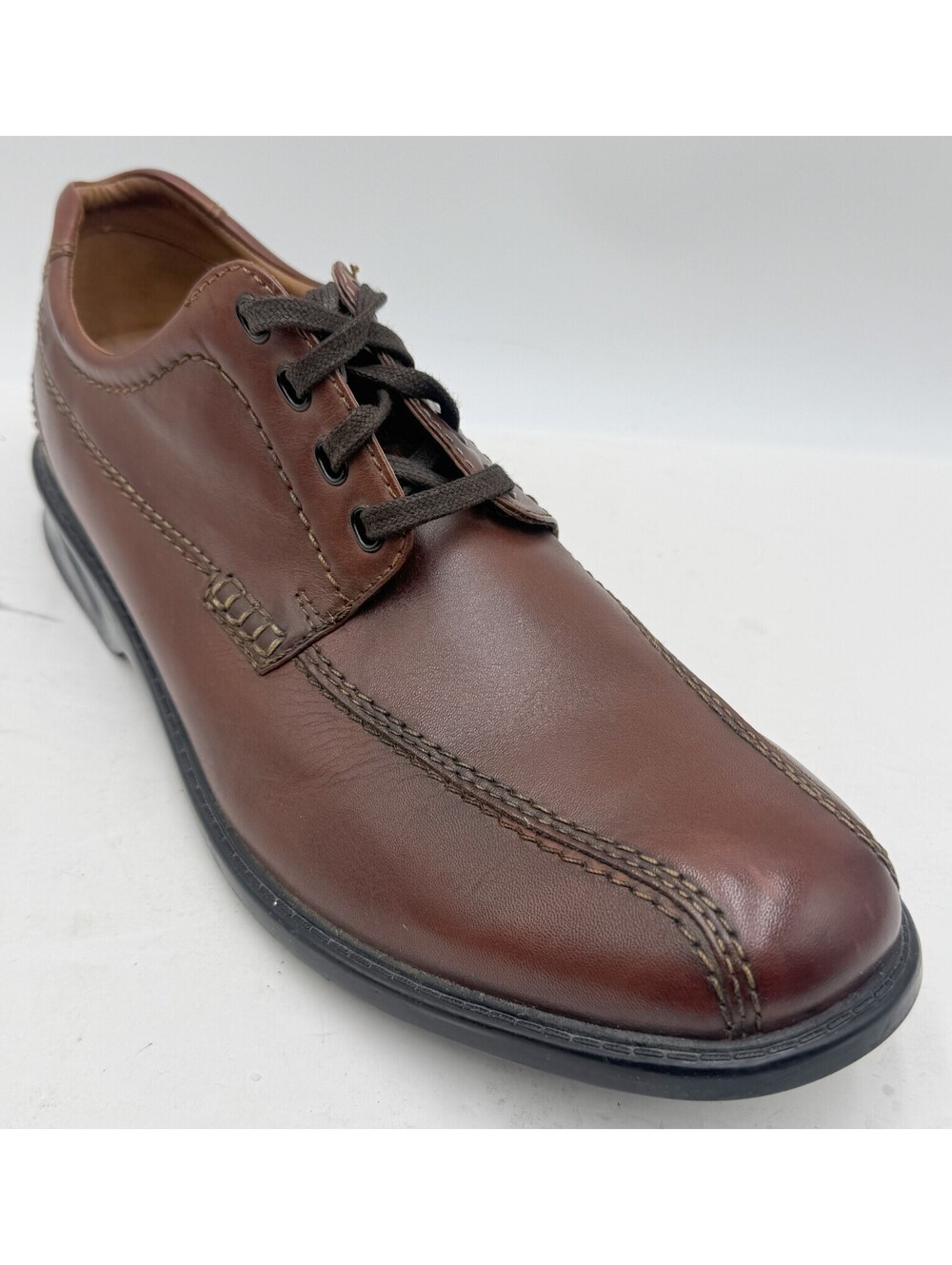 Clarks Gessler Lace Men's Shoes Size 12 Brown Leather Oxford Dress Shoes